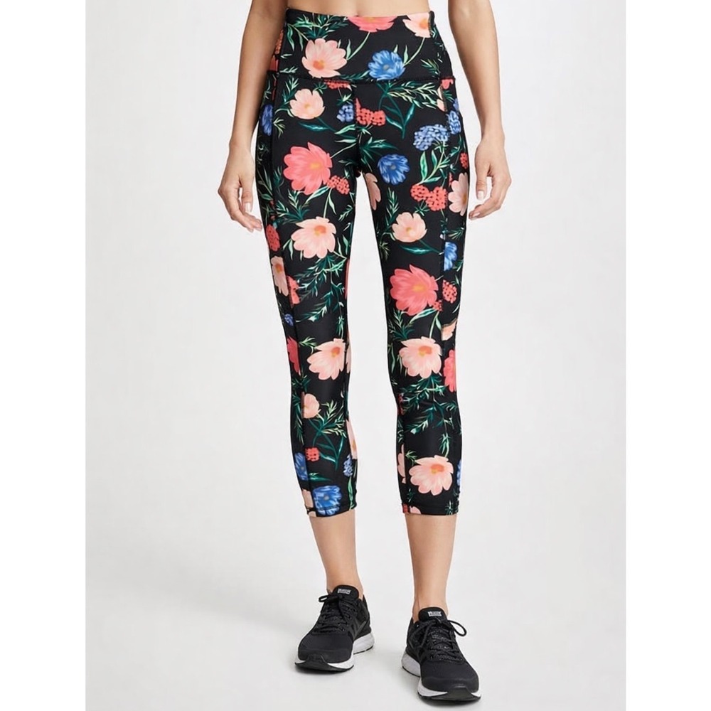 Kate Spade Blossom Floral Black & Pink‎ Floral Athletic Legging Size XS